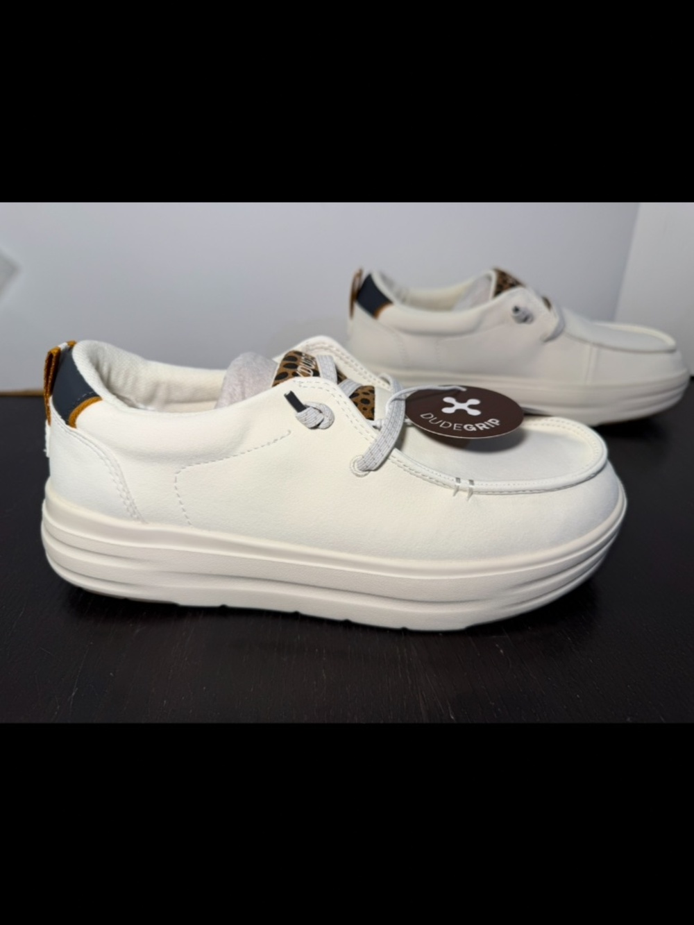 Hey Dude Wendy Nova Classic Shoes Egret/Leopard Womans 9M